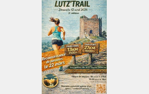 Le Lutz'Trail 2026 - Lutzelbourg (57)